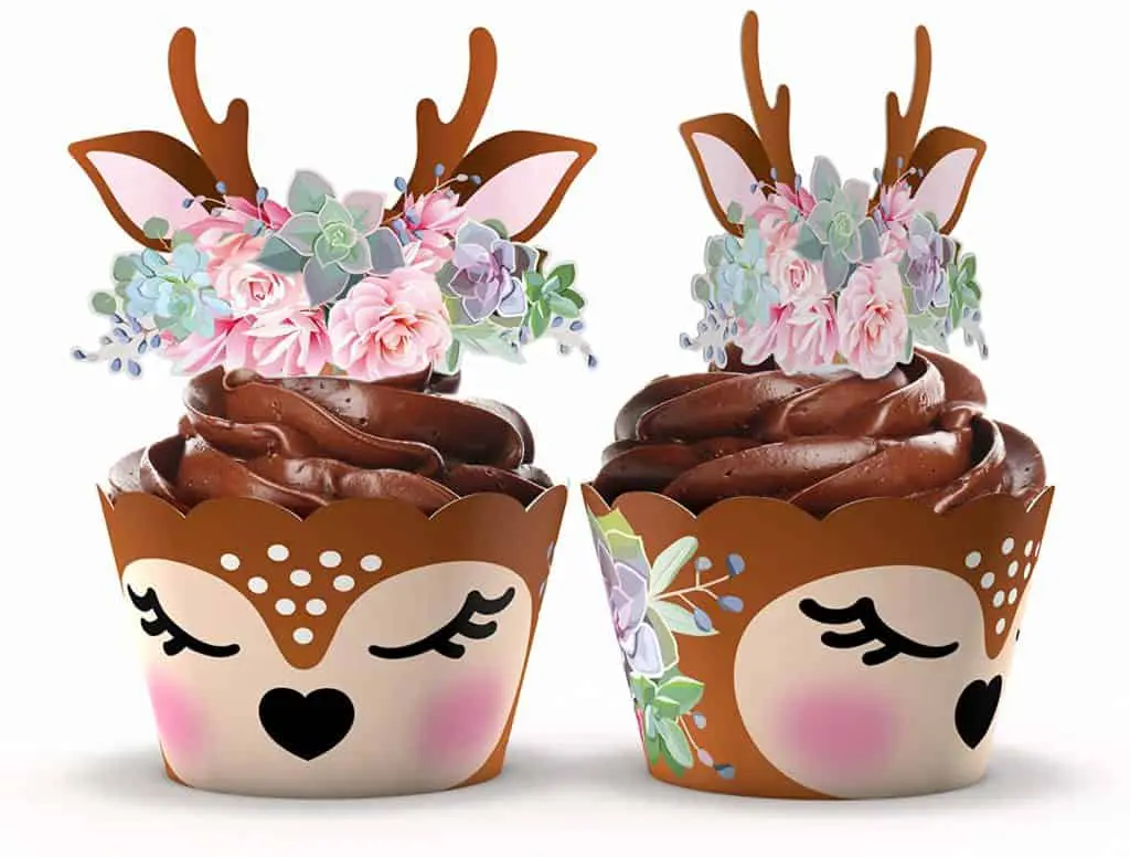 woodland cupcake toppers