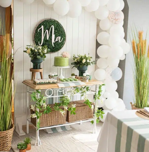 green themed baby shower for spring