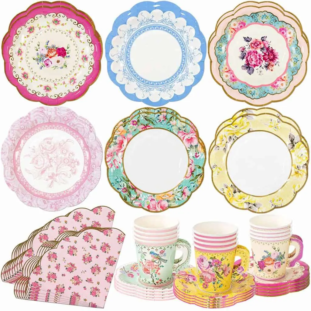 tea party baby shower plates