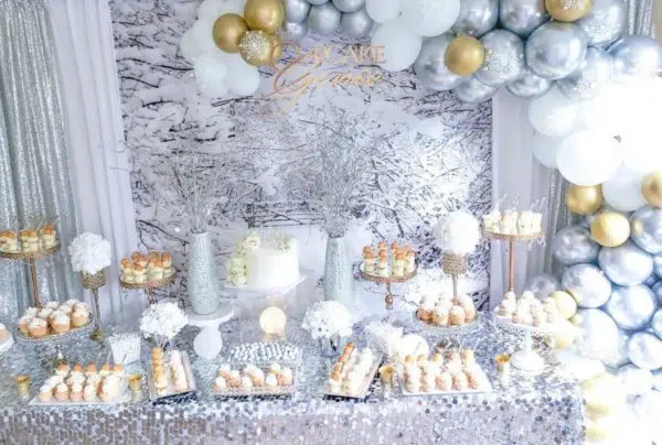 white winter wonderland baby shower ideas