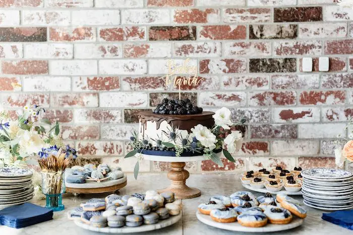 rustic boy baby shower blueberries