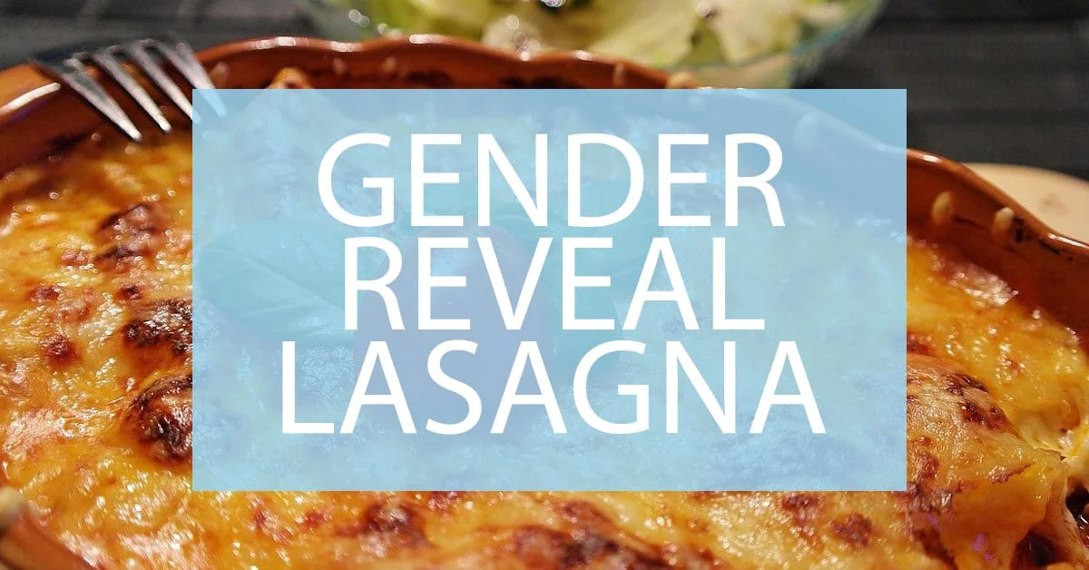 gender reveal lasagna