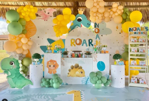 dinosaur first birthday party