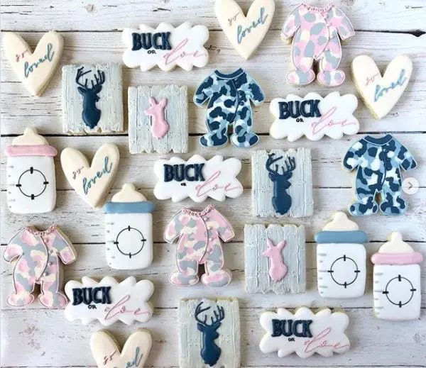 buck or doe gender reveal cookies