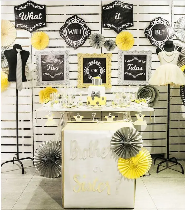 ties or tutus gender reveal party ideas