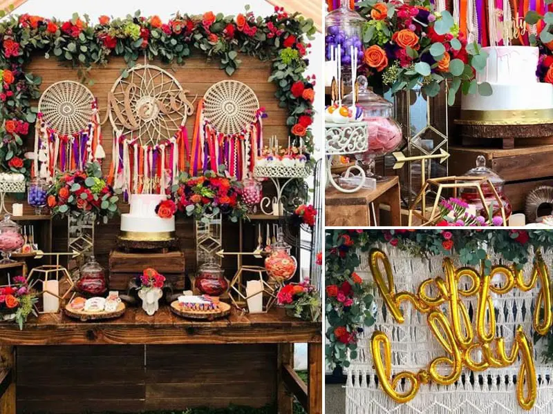 boho sweet 16 birthday party