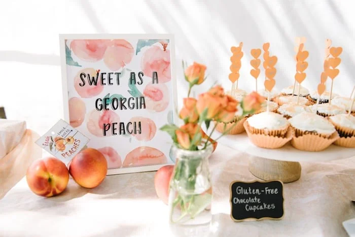 sweet as a peach party decor