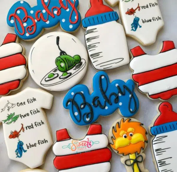 dr seuss baby shower cookies