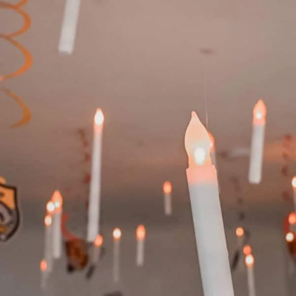 hanging candles for harry potter party
