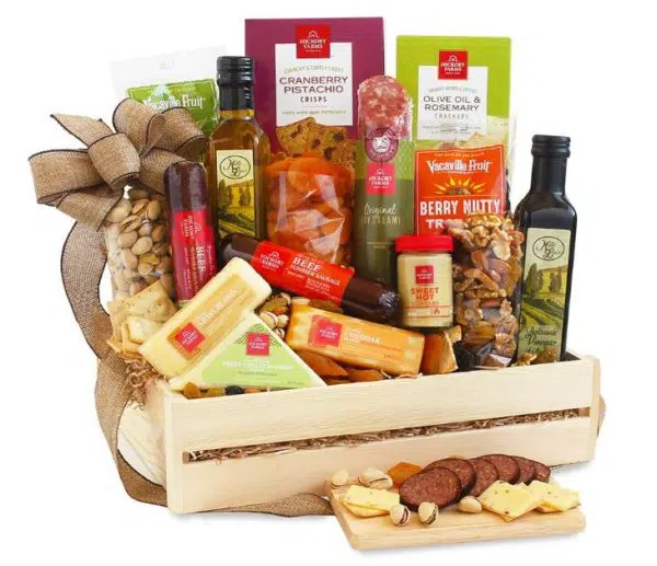 cheese and meat basket for diaper raffle