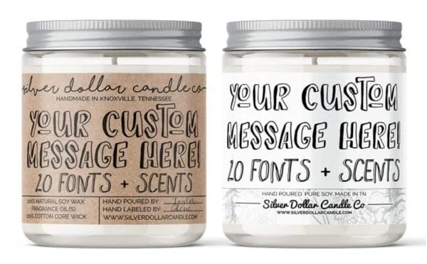 personalized candles for diaper raffle