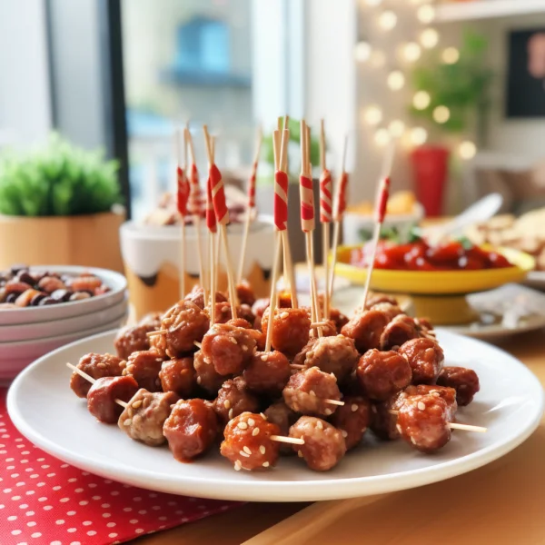 mini meatballs on a stick